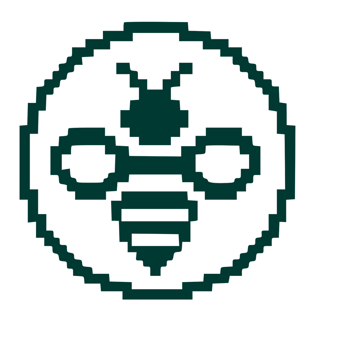 Pixel Bee Circle Logo #003932