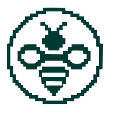 Pixel Bee Circle Logo #003932
