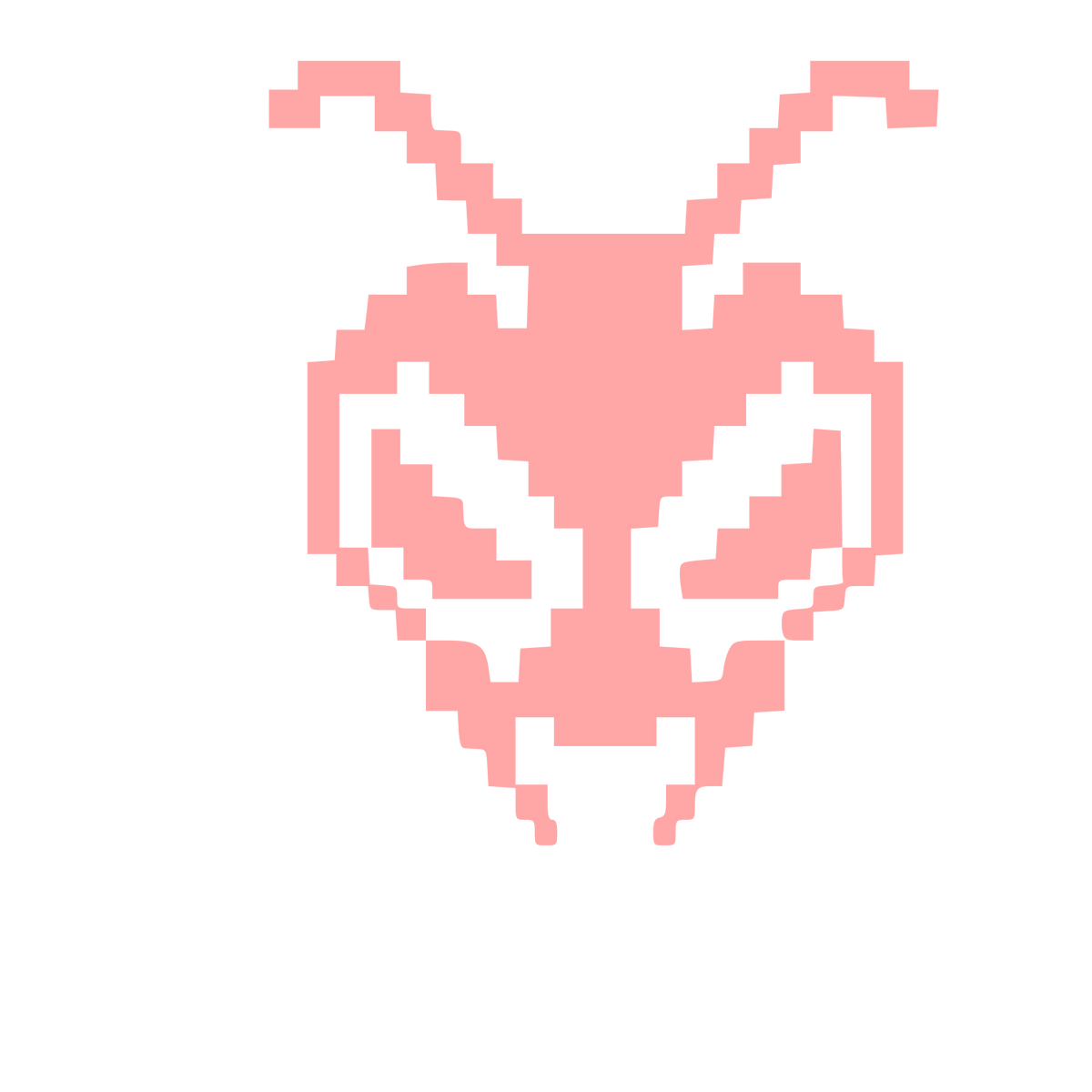 Pixel Bee Head Logo #ffa6a6