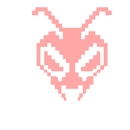 Pixel Bee Head Logo #ffa6a6