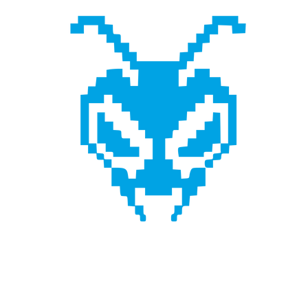 Pixel Bee Head Logo #00a3e4