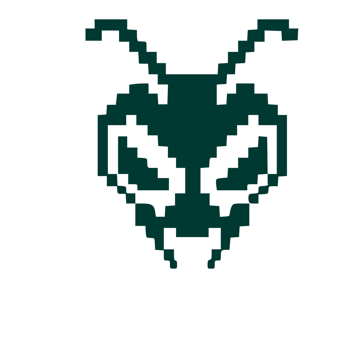 Pixel Bee Head Logo #003932