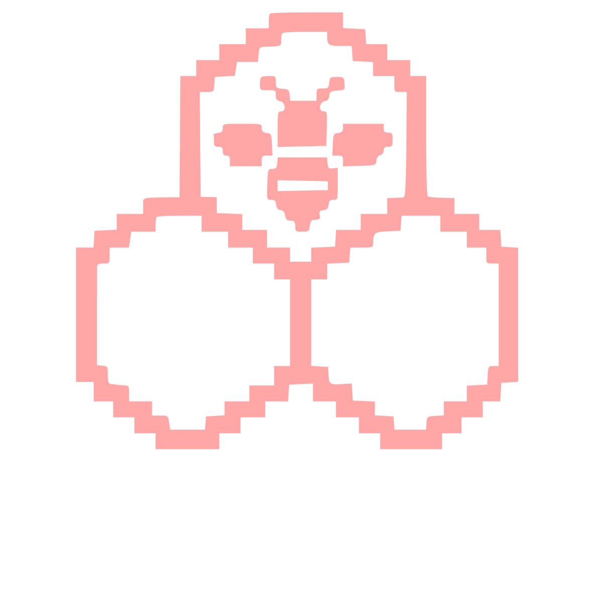 Pixel Bee Logo #ffa6a6