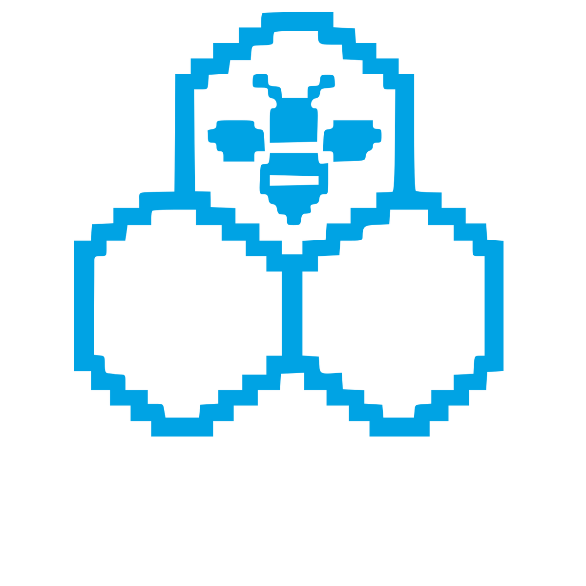 Pixel Bee Logo #00a3e4