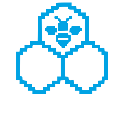 Pixel Bee Logo #00a3e4
