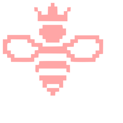 Pixel Queen Bee Logo #ffa6a6