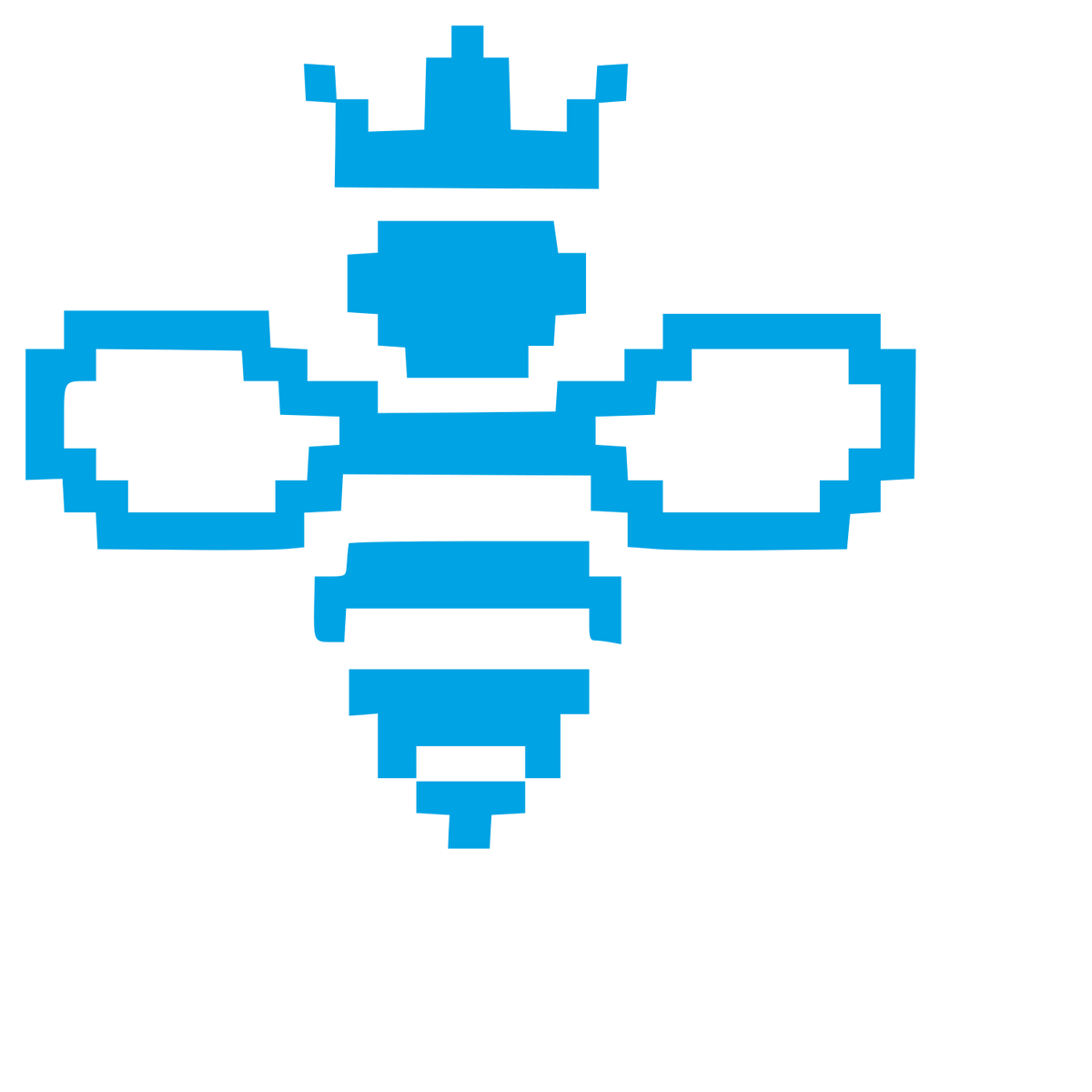 Pixel Queen Bee Logo #00a3e4