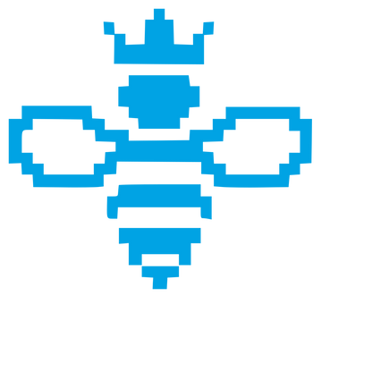 Pixel Queen Bee Logo #00a3e4