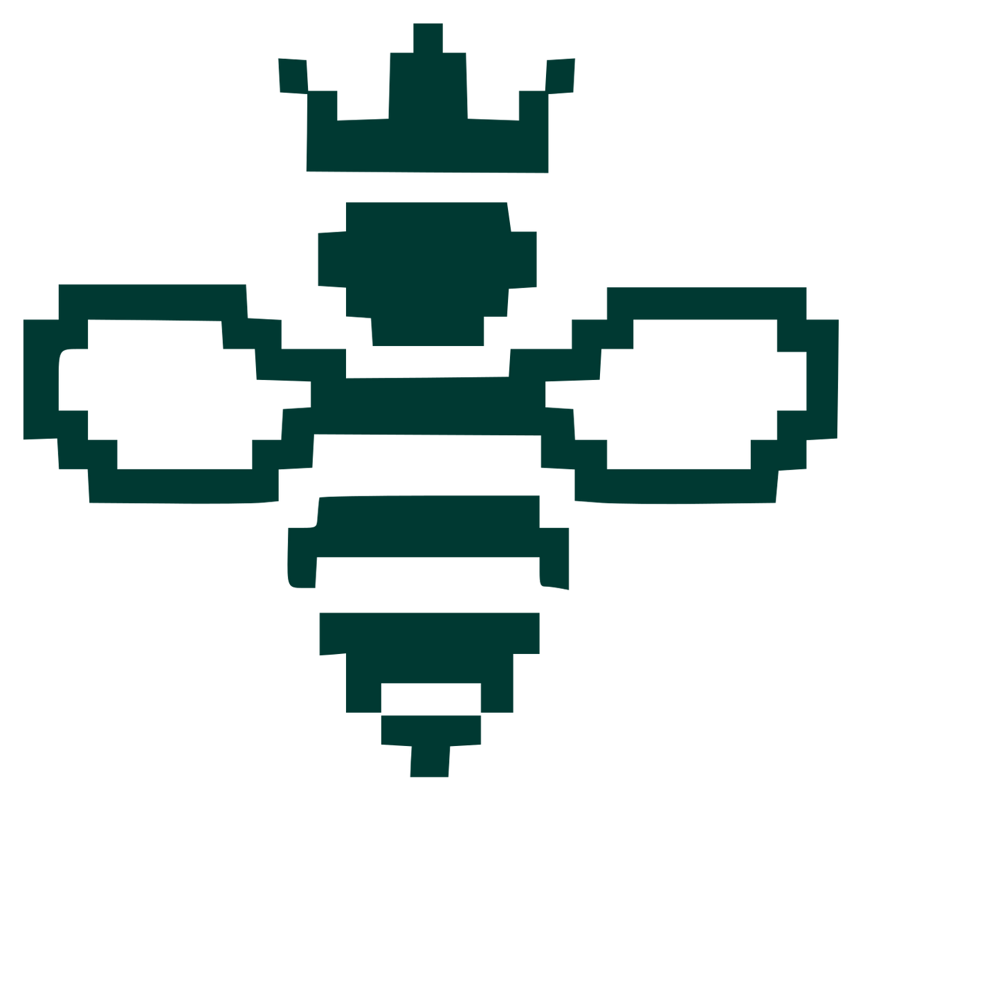 Pixel Queen Bee Logo #003932