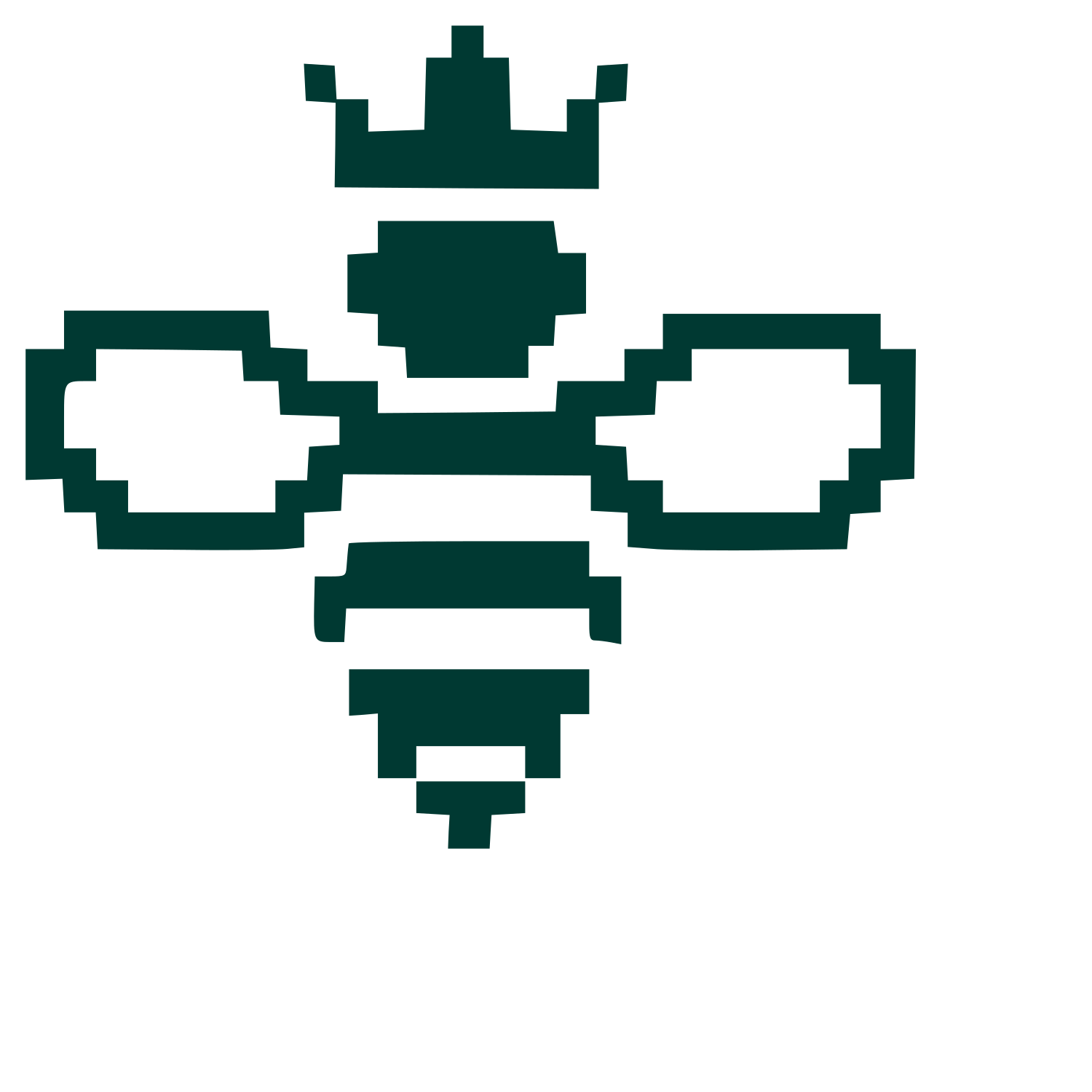 Pixel Queen Bee Logo #003932