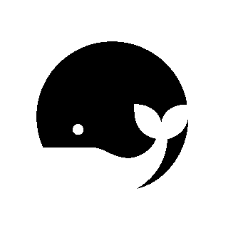 Negative Space Whale Logo