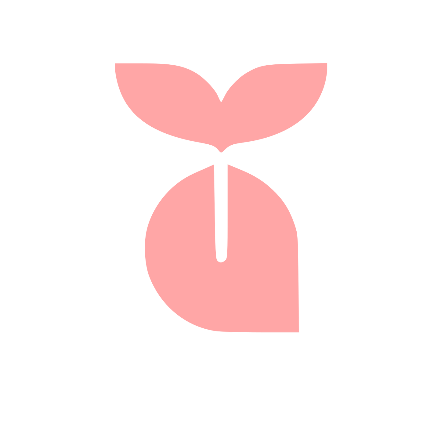 Whale Sprout Nature Logo #ffa6a6