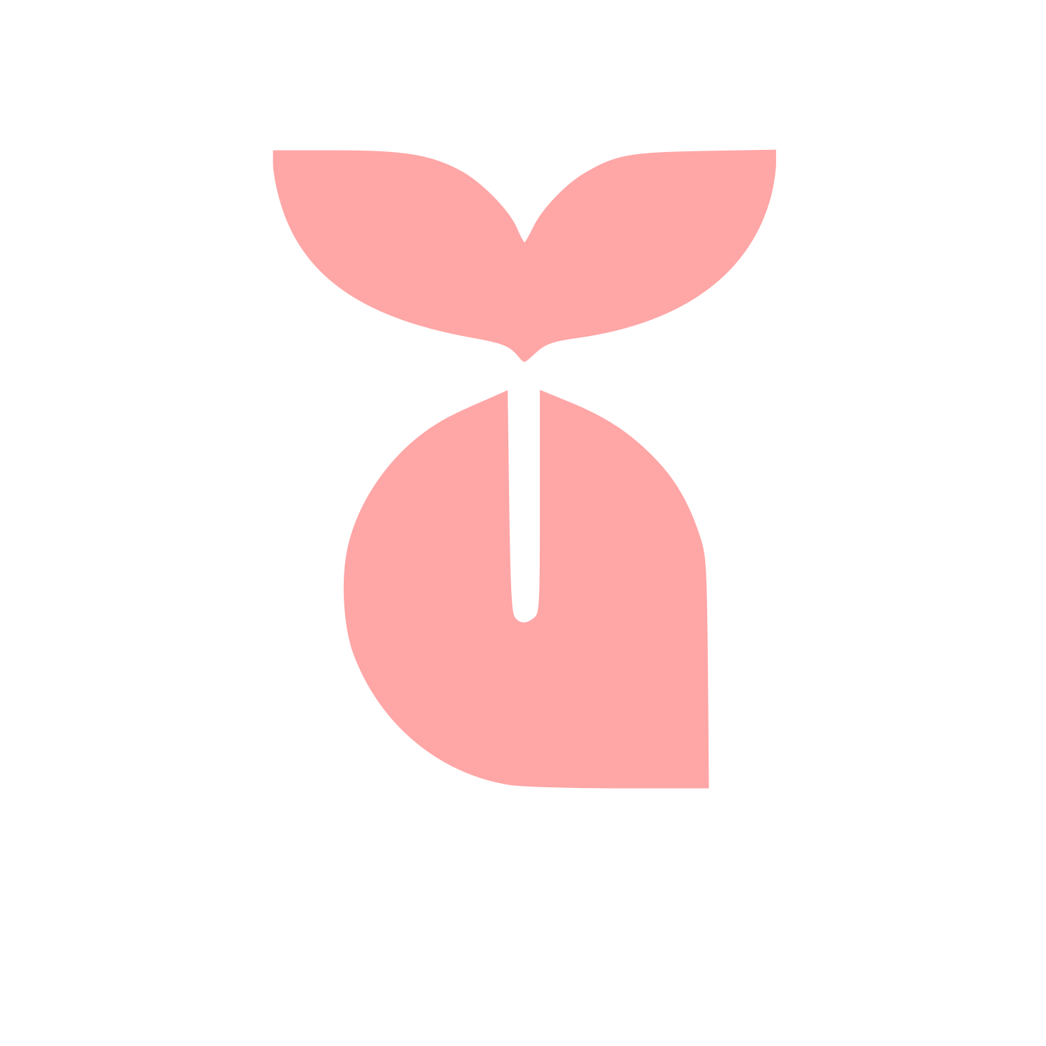 Whale Sprout Nature Logo #ffa6a6