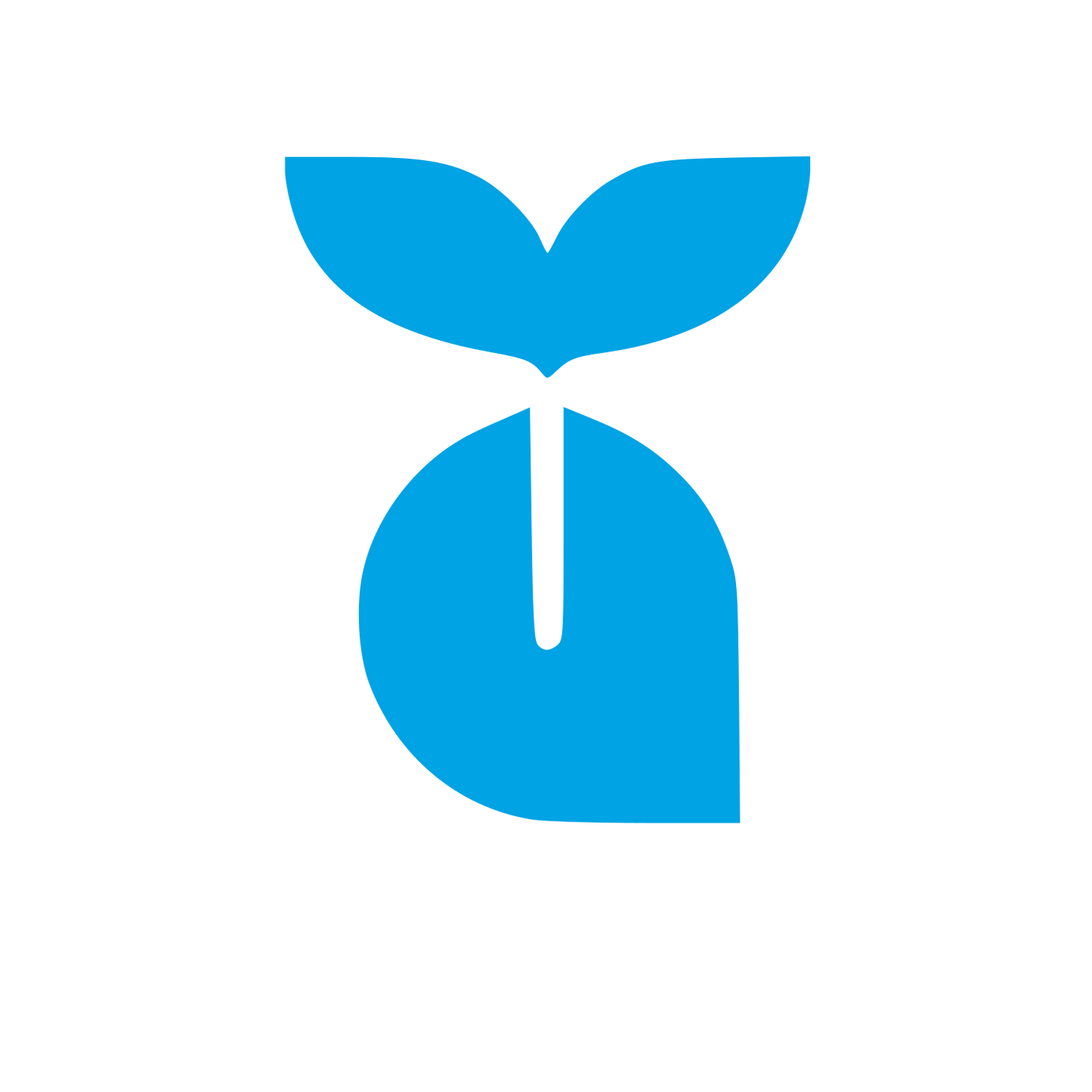 Whale Sprout Nature Logo #00a3e4