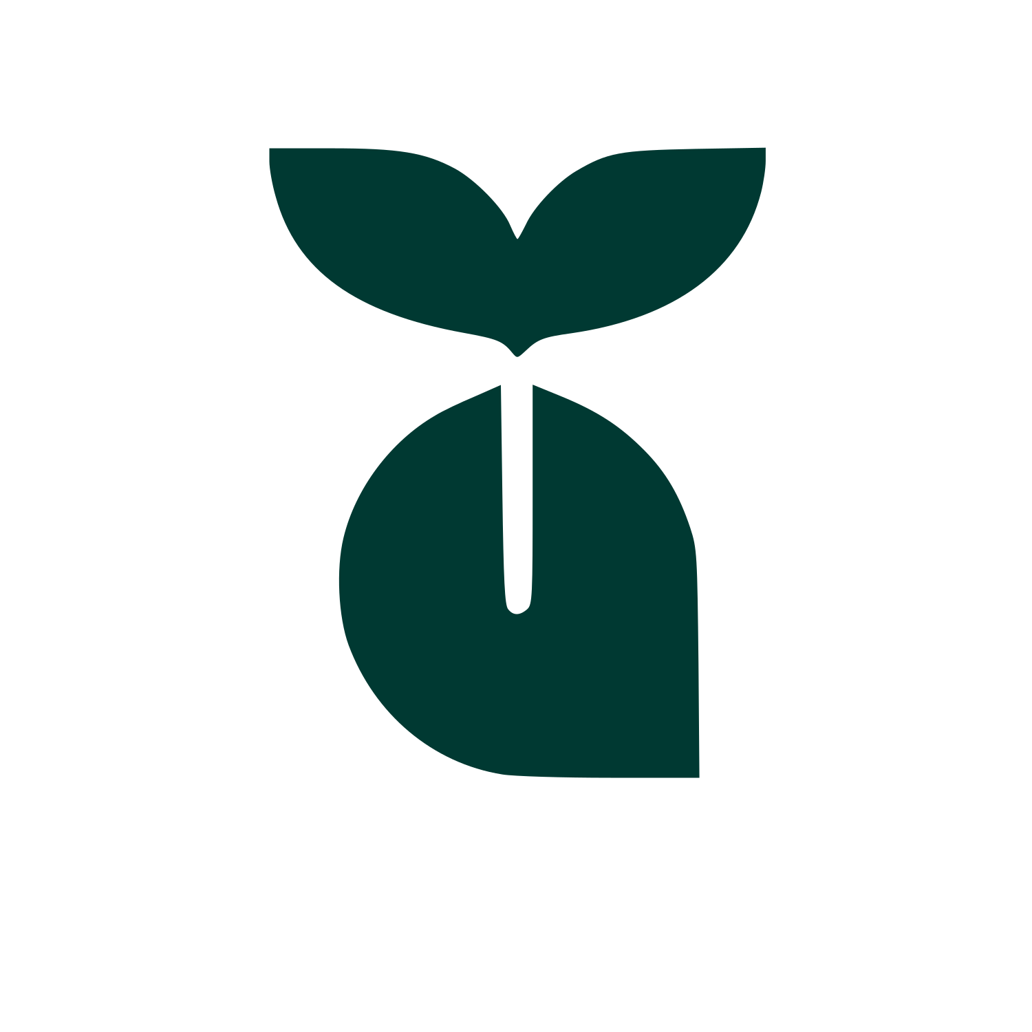 Whale Sprout Nature Logo #003932