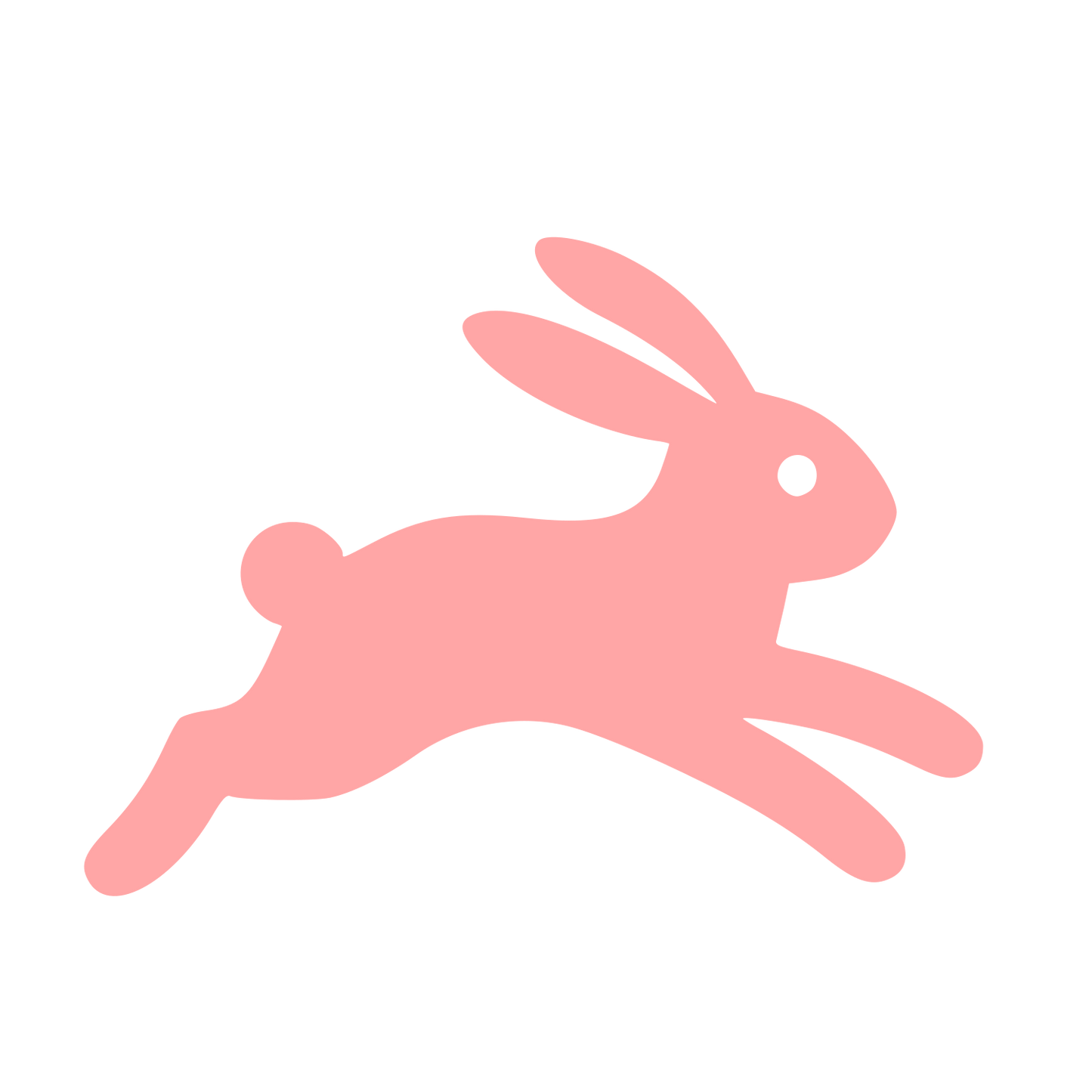 Running Rabbit Pictogram Logo #ffa6a6