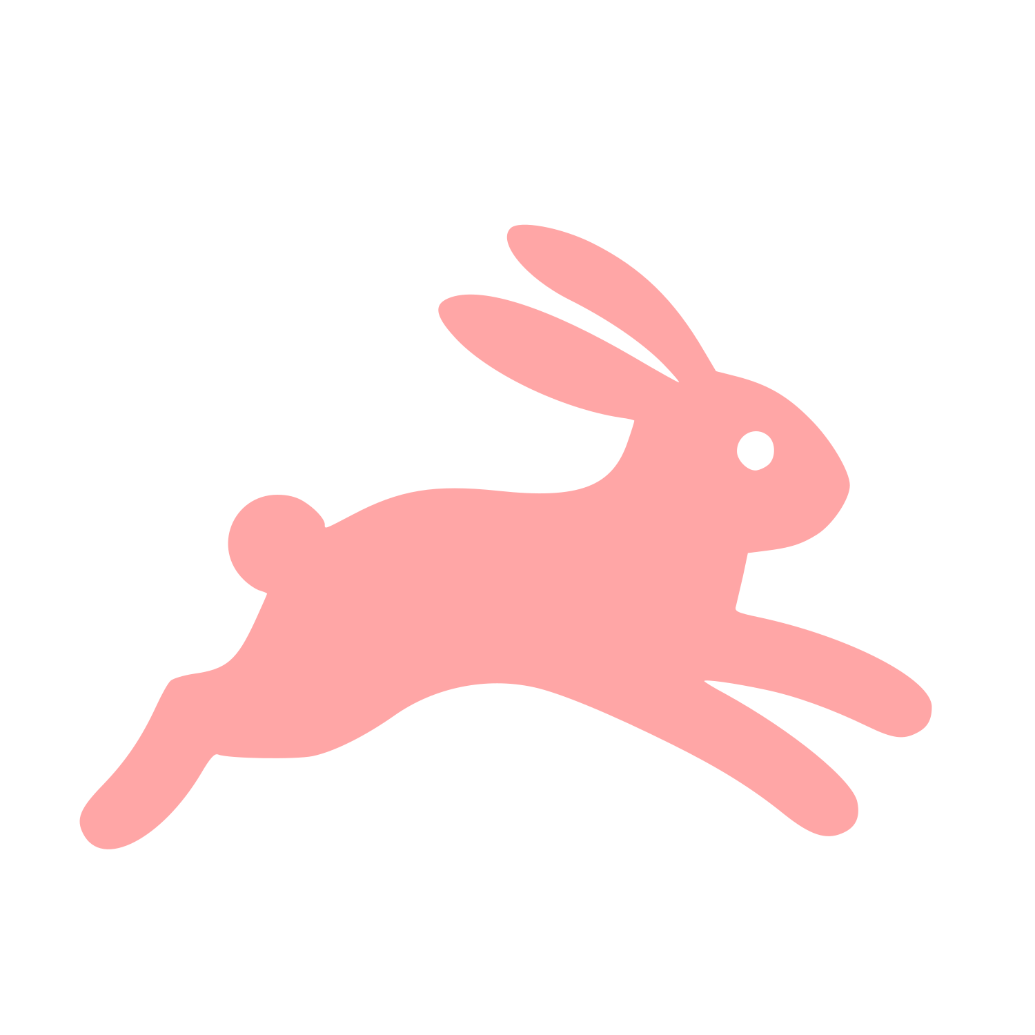 Running Rabbit Pictogram Logo #ffa6a6