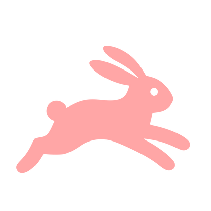 Running Rabbit Pictogram Logo #ffa6a6