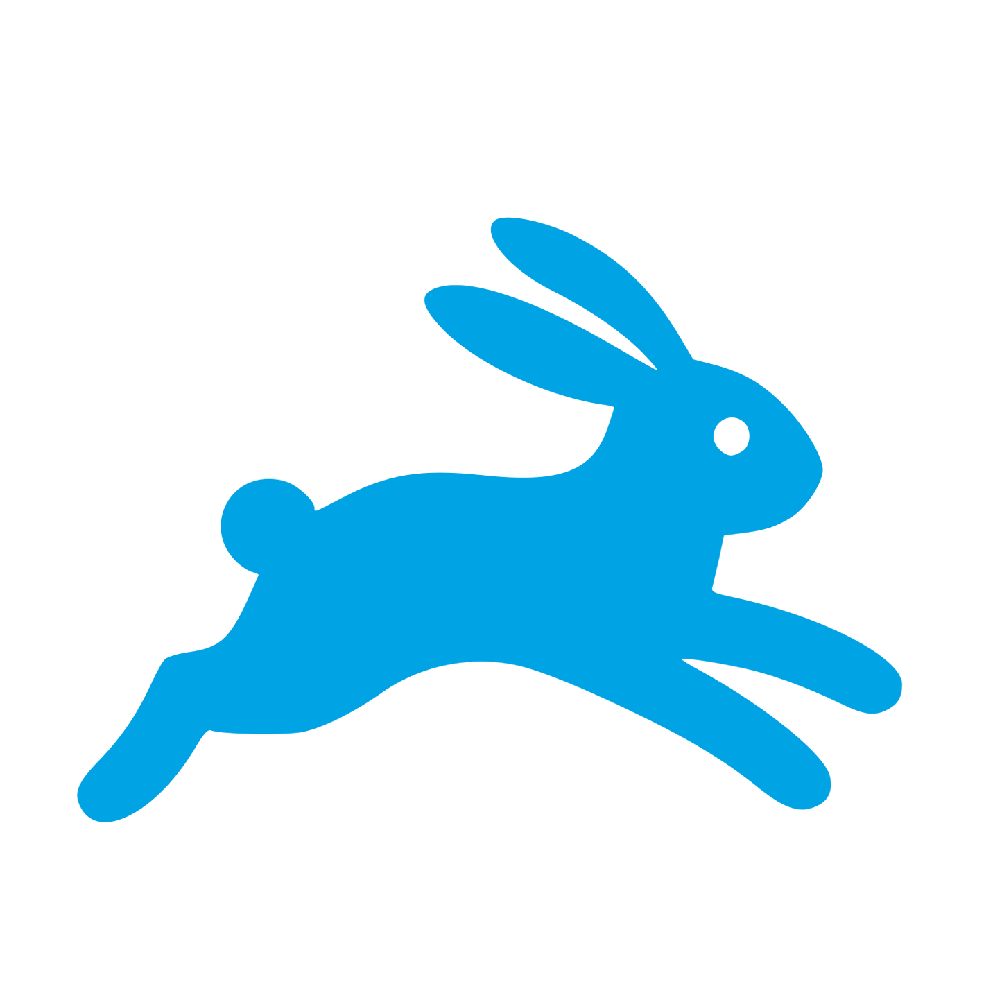 Running Rabbit Pictogram Logo #00a3e4