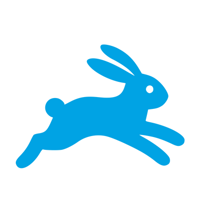 Running Rabbit Pictogram Logo #00a3e4