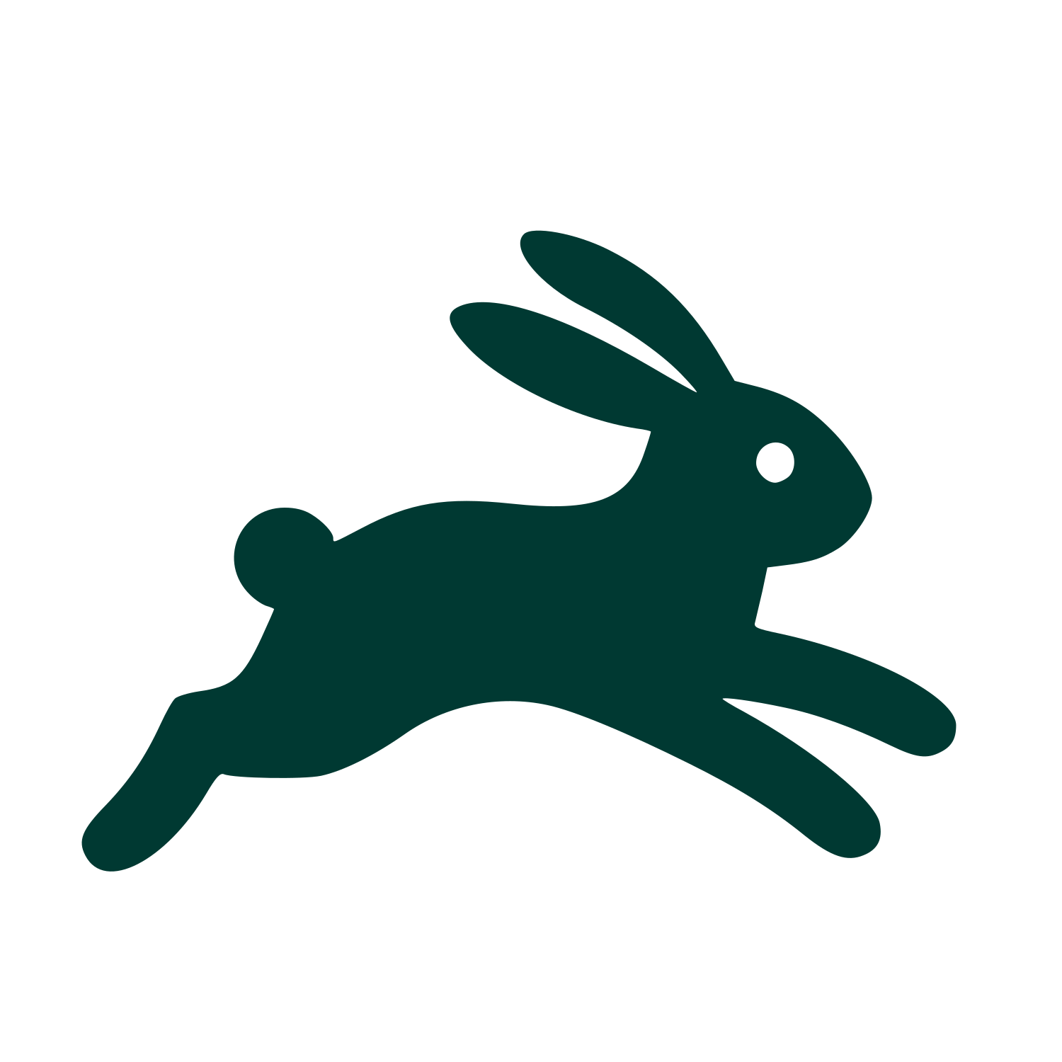 Running Rabbit Pictogram Logo #003932