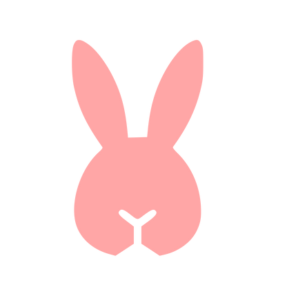 Rabbit Head Pictogram Logo #ffa6a6