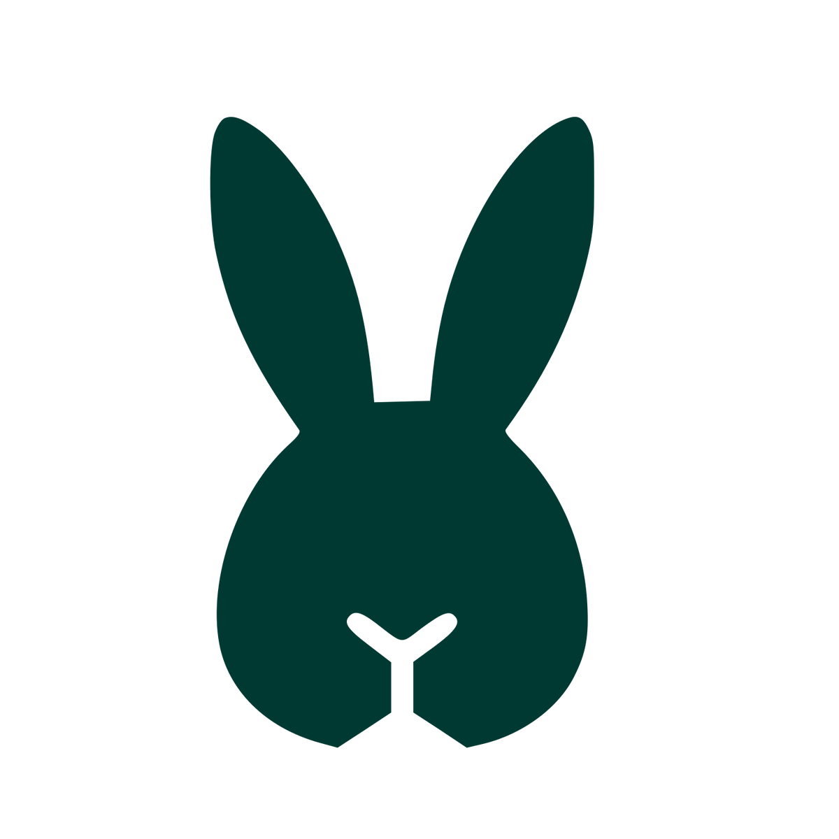 Rabbit Head Pictogram Logo #003932