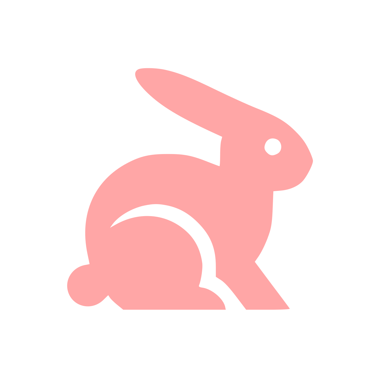 Sitting Rabbit Pictogram Logo #ffa6a6