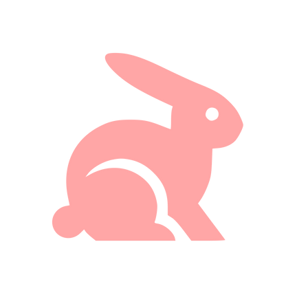 Sitting Rabbit Pictogram Logo #ffa6a6