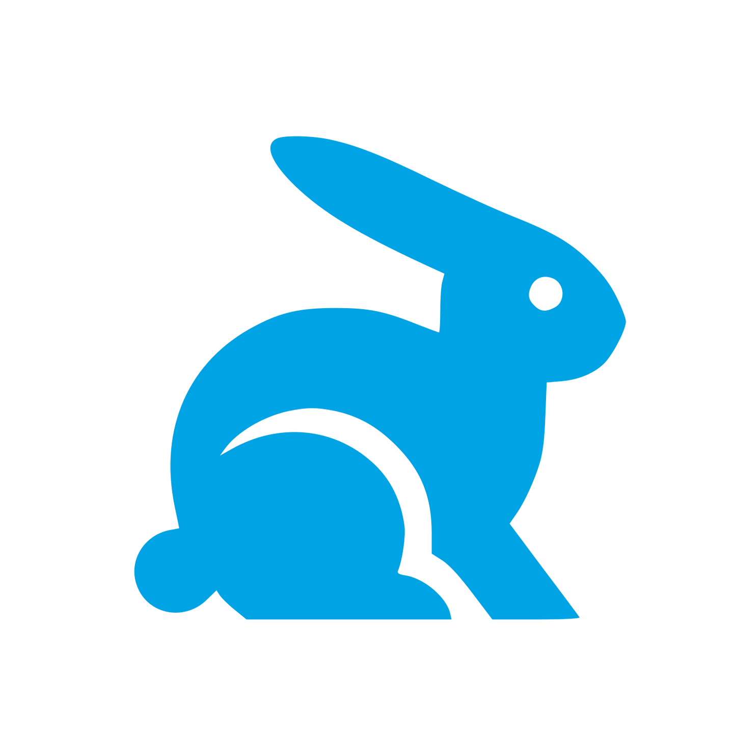 Sitting Rabbit Pictogram Logo #00a3e4