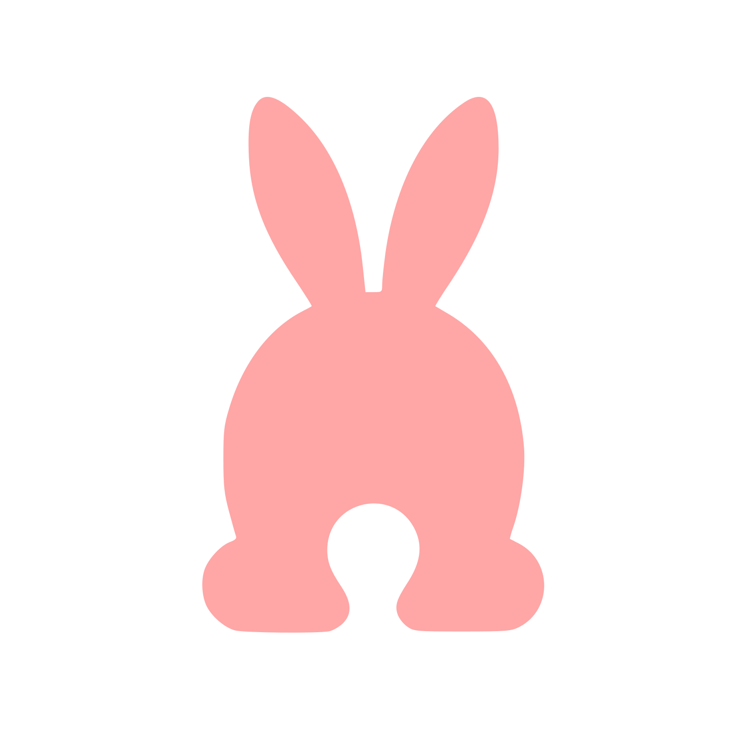 Rabbit Back View Logo #ffa6a6