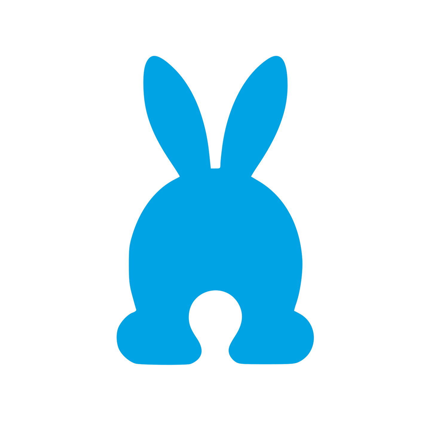 Rabbit Back View Logo #00a3e4