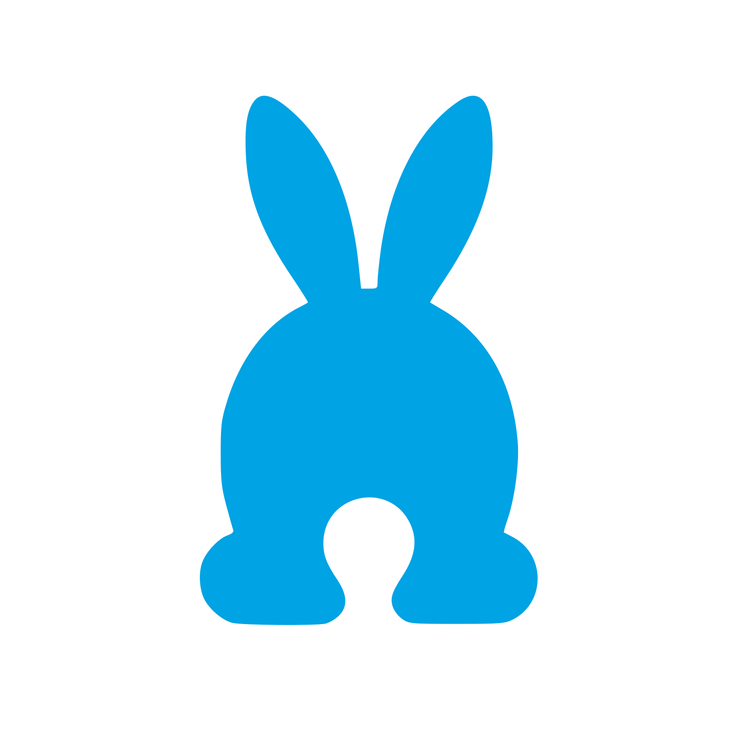 Rabbit Back View Logo #00a3e4