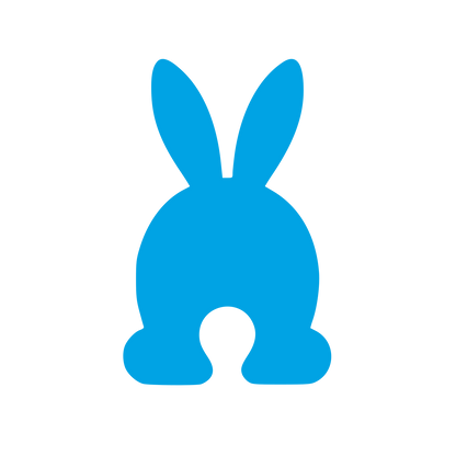 Rabbit Back View Logo #00a3e4