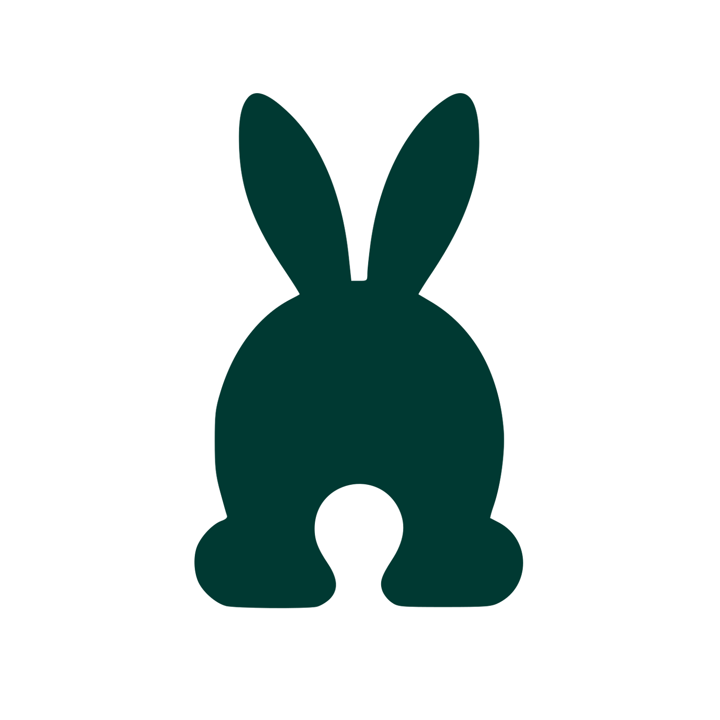 Rabbit Back View Logo #003932