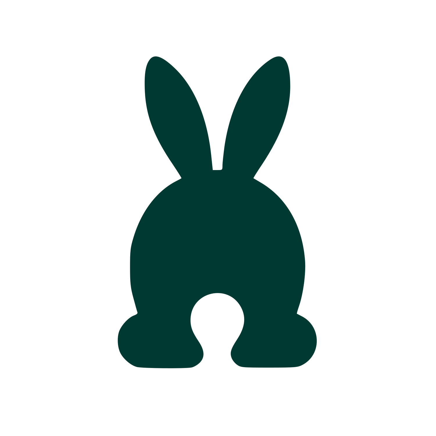 Rabbit Back View Logo #003932