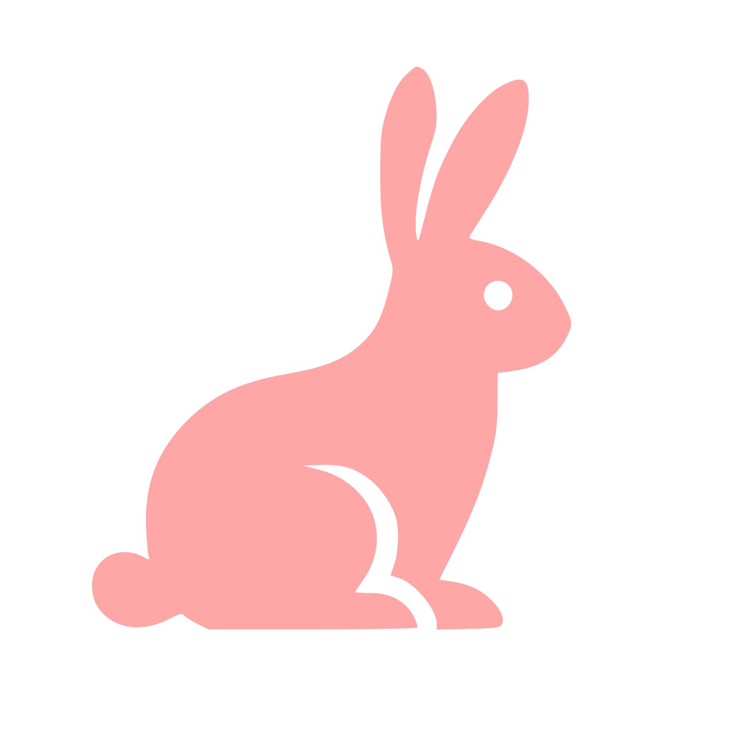 Sitting Rabbit Pictogram Logo #ffa6a6