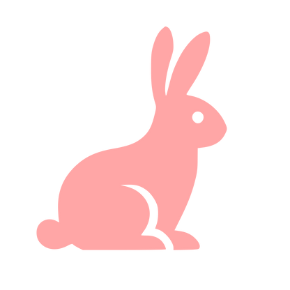 Sitting Rabbit Pictogram Logo #ffa6a6
