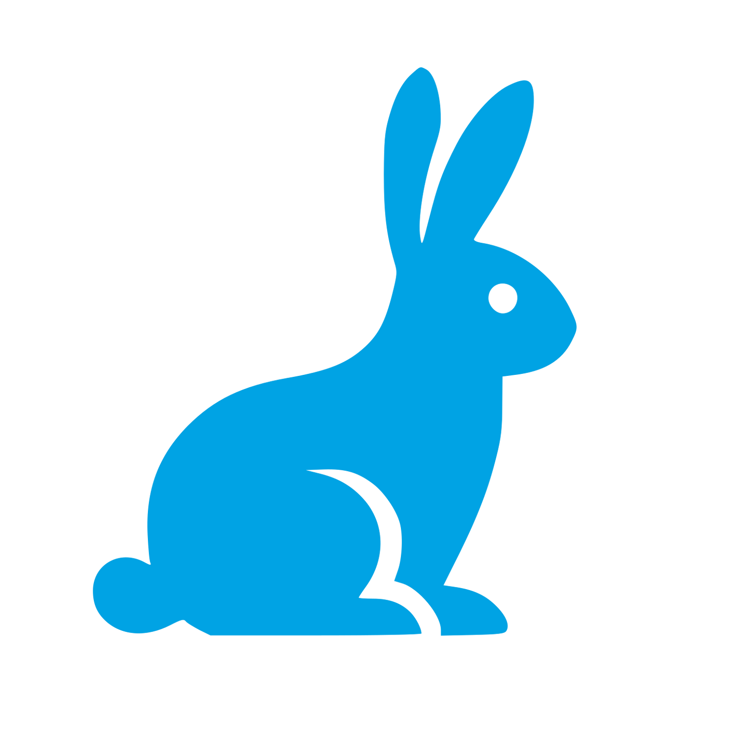 Sitting Rabbit Pictogram Logo #00a3e4