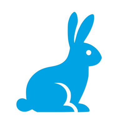 Sitting Rabbit Pictogram Logo #00a3e4