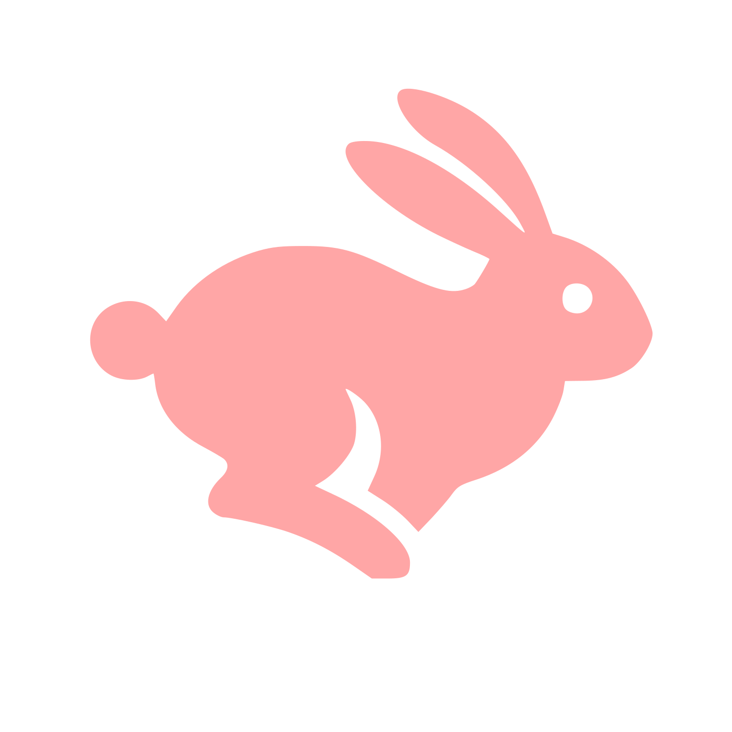 Running Rabbit Logo #ffa6a6