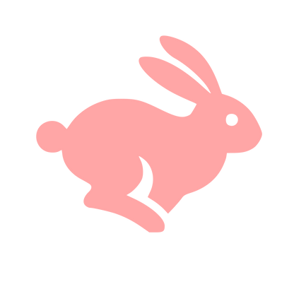 Running Rabbit Logo #ffa6a6