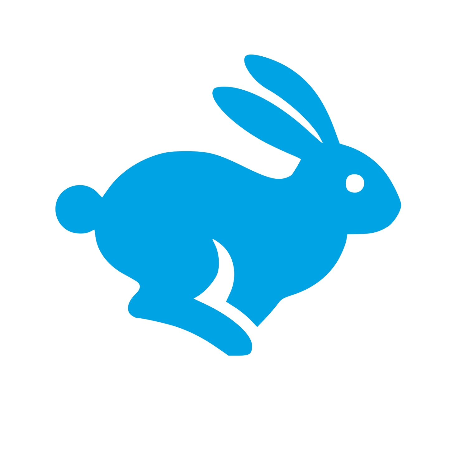 Running Rabbit Logo #00a3e4