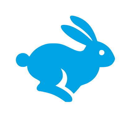 Running Rabbit Logo #00a3e4