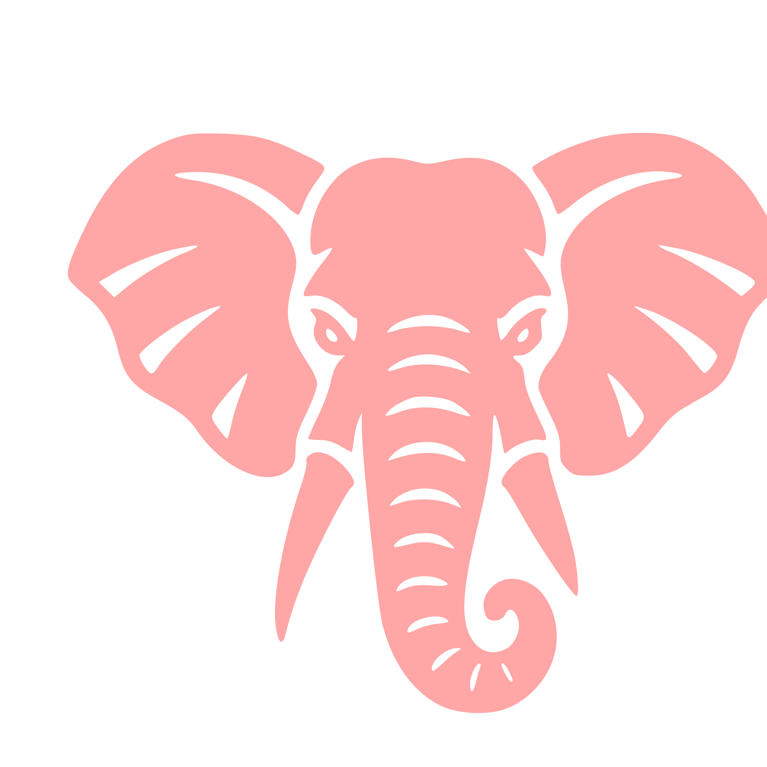 Tattoo Flash Elephant Logo #ffa6a6