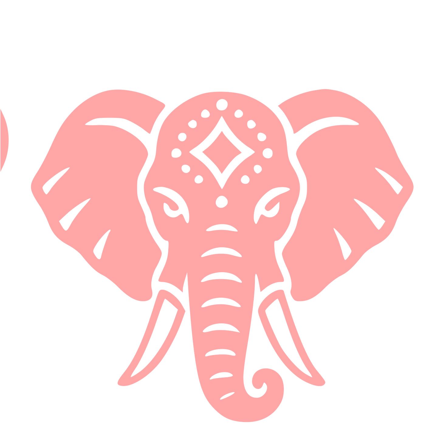 Tattoo Flash Elephant Logo #ffa6a6