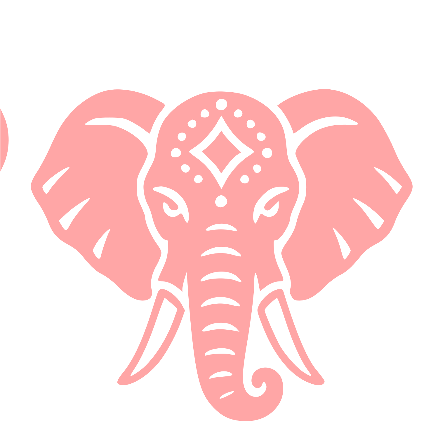 Tattoo Flash Elephant Logo #ffa6a6