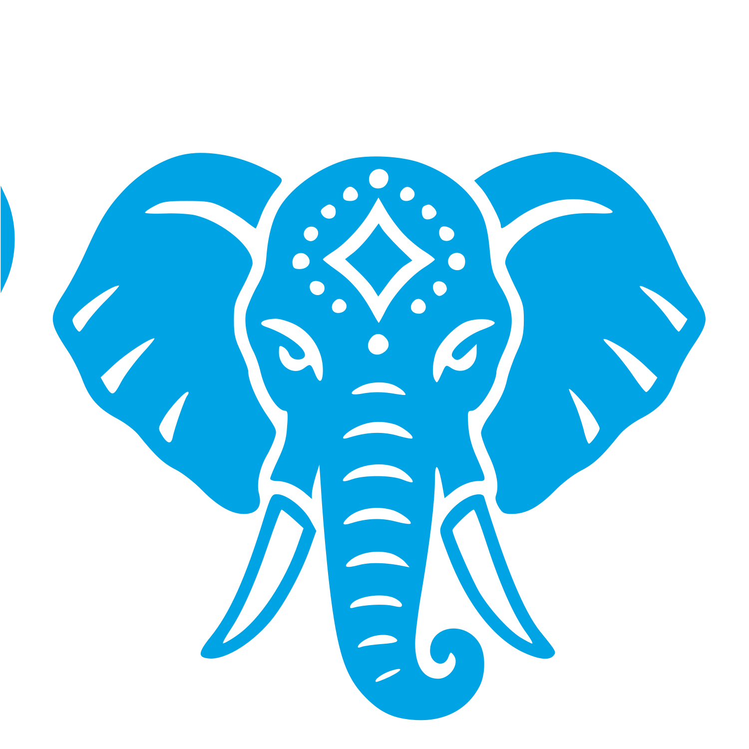 Tattoo Flash Elephant Logo #00a3e4