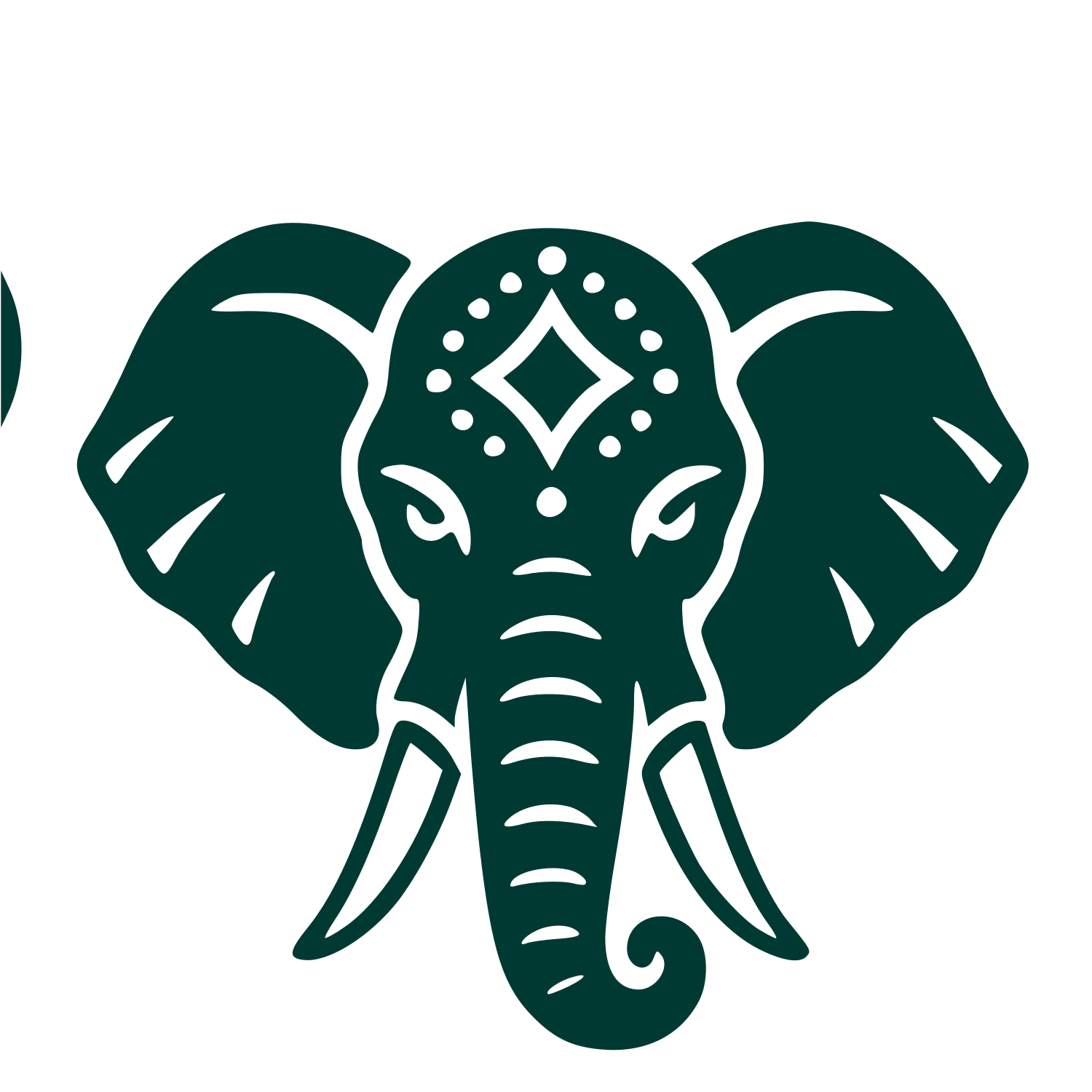 Tattoo Flash Elephant Logo #003932