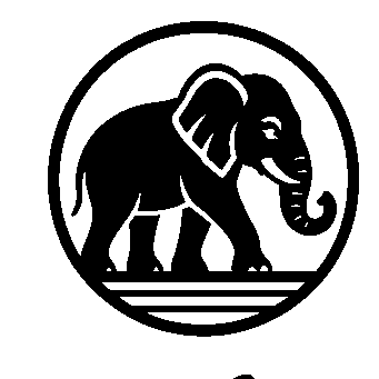 Elephant Circle Emblem Logo